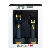 BaByliss Pro Black FX Boost+ Limited Edition Clipper & Trimmer Set W/ Charging Base (fxholpkctb-b)