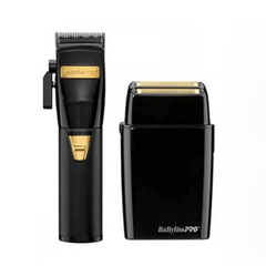 BaByliss PRO Black FX Combo - Cordless Clipper + Cordless Metal Double Foil Black Shaver