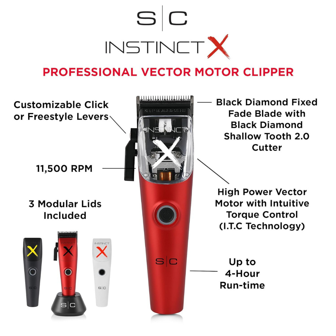 Stylecraft Instinct-X Cordless Hair Clipper Professional Power