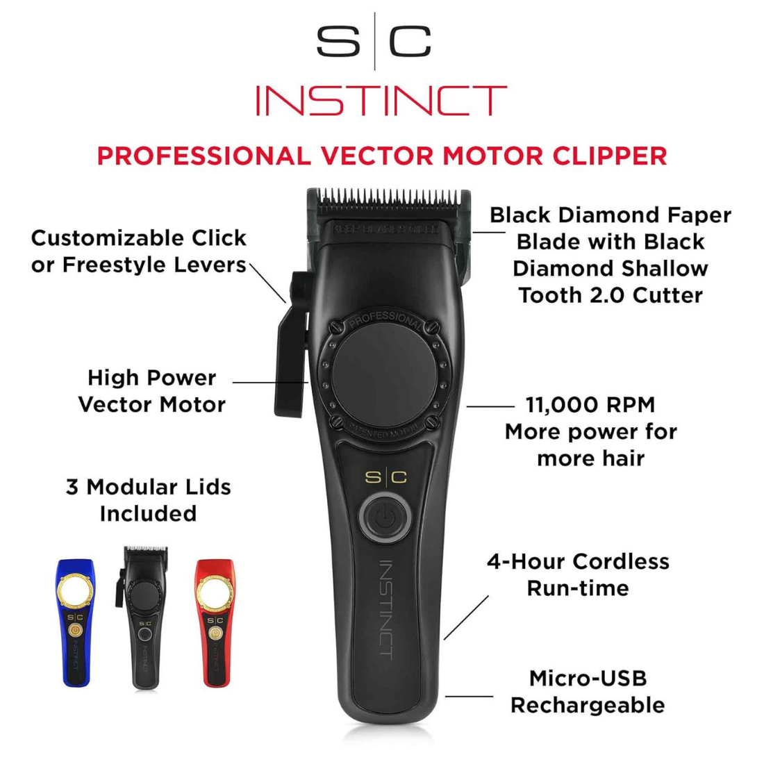 Stylecraft Instinct Professional Vector Motor Hair Clippers UK