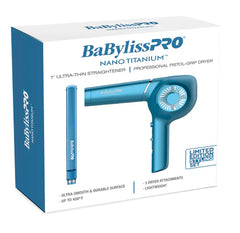 BaBylissPRO Nano Titanium 1" Ultra-Thin Flat Iron & Pistol-Grip Classic Hair Dryer Value (BNTPP36UC)