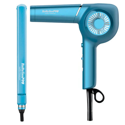 BaBylissPRO Nano Titanium 1" Ultra-Thin Flat Iron & Pistol-Grip Classic Hair Dryer Value (BNTPP36UC)