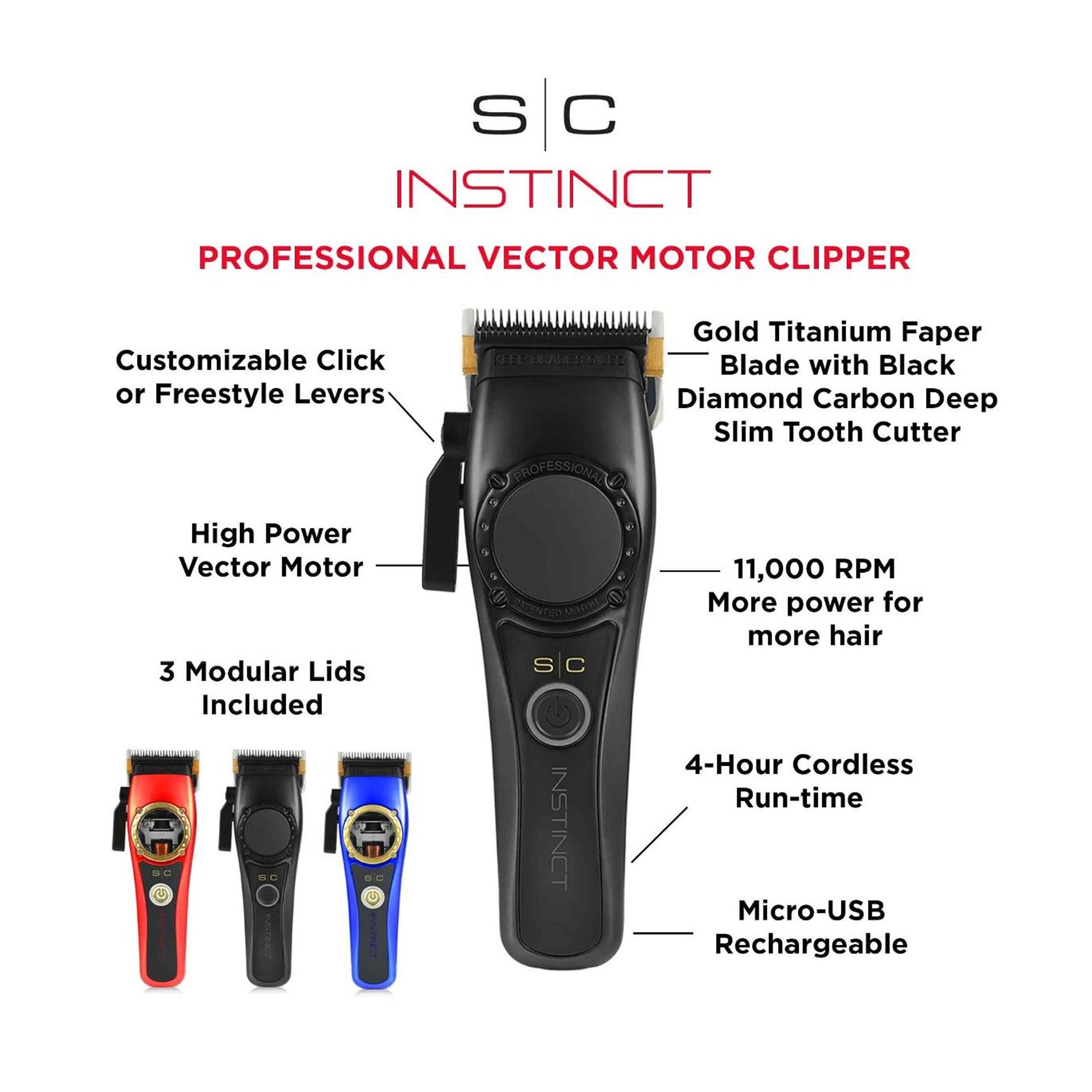 Stylecraft Instinct Vector Motor Cordless Hair Clippers & Trimmer Set